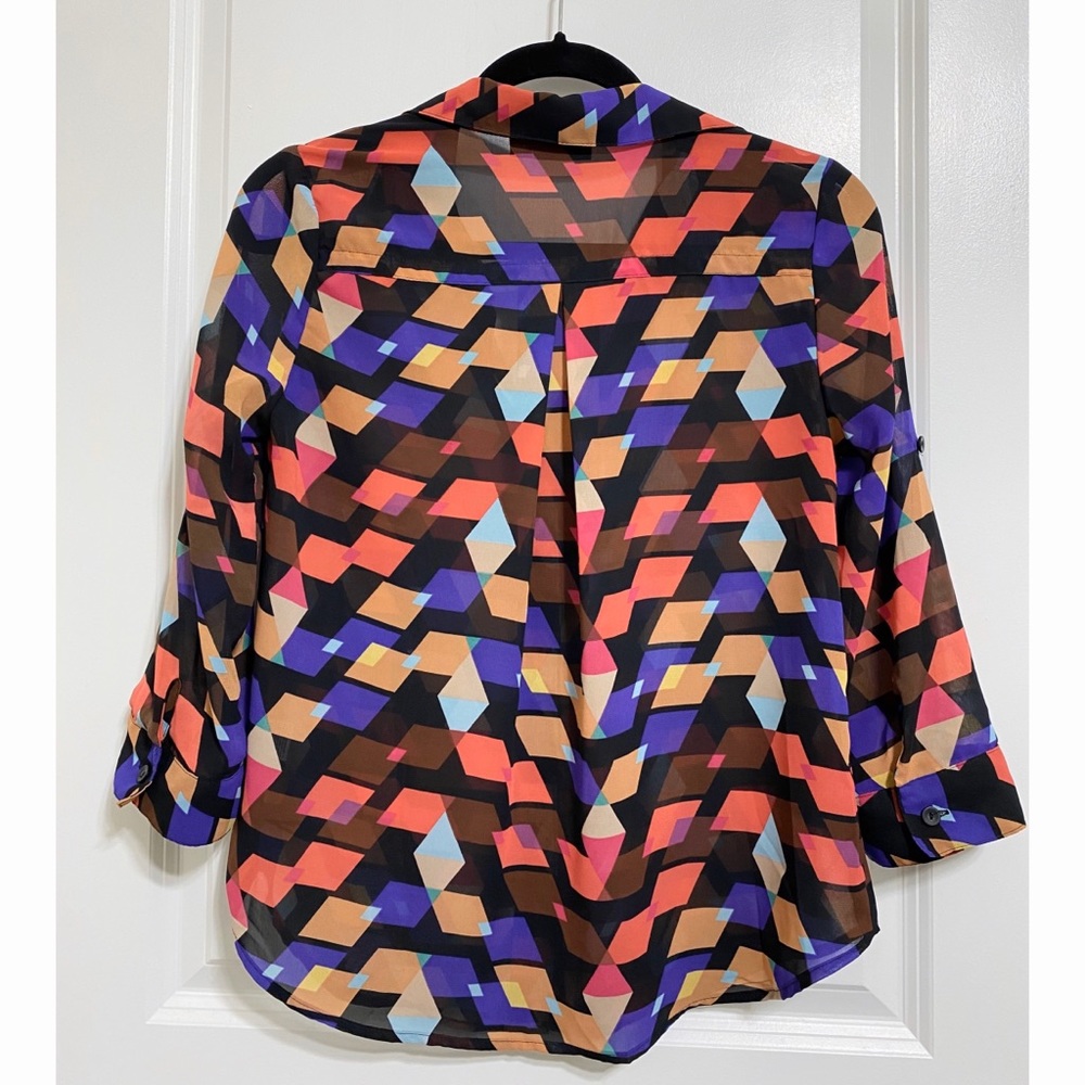 Geometric Patterned Button Up - image 5